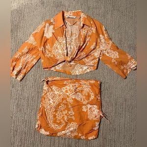 Zara paisley matching skirt set